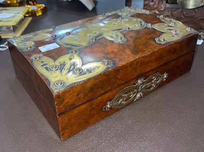 Lot 647 - A late 19th century walnut and brass mounted...