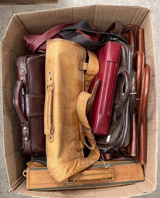 Lot 948 - A box of assorted vintage luggage and weekend...