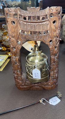 Lot 657 - A Chinese bronze gong, in carved and pierced...