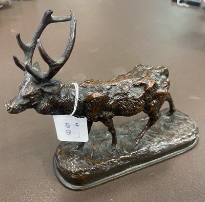 Lot 133B - After Antoine Louis Barye, Stag, a bronze...