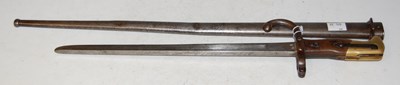 Lot 81 - A late 19th century French Bayonet, inscribed...
