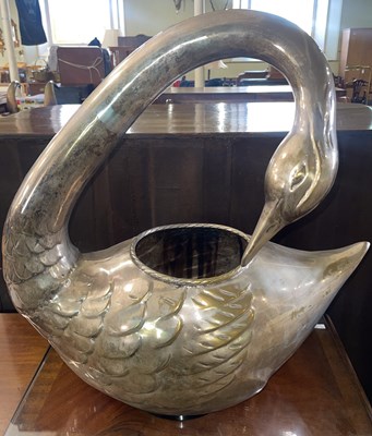 Lot 971 - A white metal jardiniere stand in the form of...