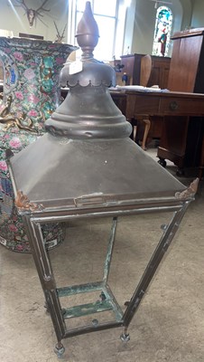 Lot 976 - A late 19th/ early 20th century copper lantern...