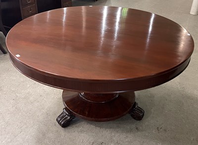Lot 740 - A 19th century mahogany snap-top supper table,...