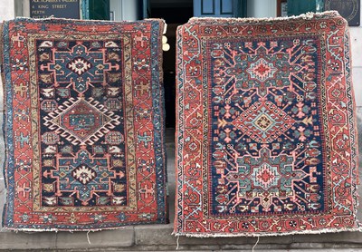 Lot 1002 - Two small Persian rugs, late 19th/ early 20th...
