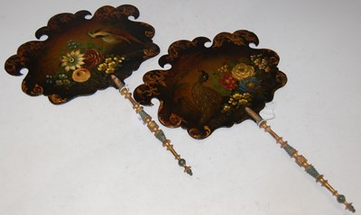 Lot 88 - A pair of 19th century hand-painted papier...