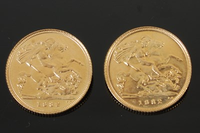 Lot 85 - Two Queen Elizabeth II gold half-sovereigns,...