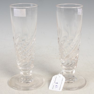 Lot 1 - A pair of 19th century ale glasses, each with...