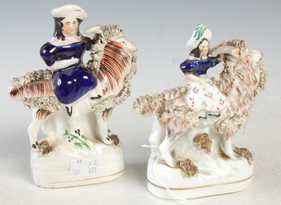 Lot 4 - A near pair of 19th century Staffordshire...