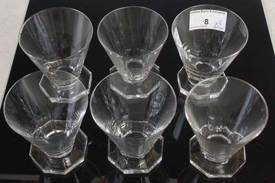 Lot 8 - A set of six Lalique clear glass Quincy...