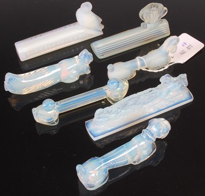Lot 11 - A group of seven Art Deco opalescent glass...