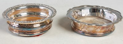 Lot 15 - Two electroplated bottle stands, 16.5cm...