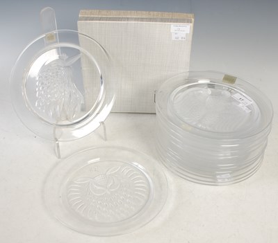 Lot 17 - A set of twelve clear and frosted glass...