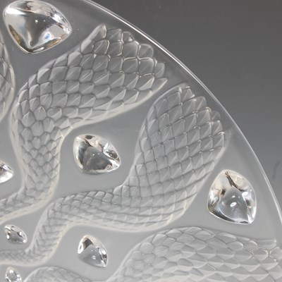 Lot 18 - A Lalique clear and frosted glass Serpentine...