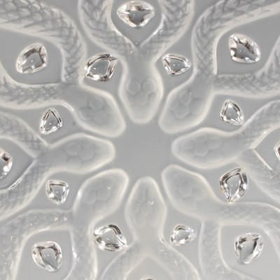 Lot 18 - A Lalique clear and frosted glass Serpentine...