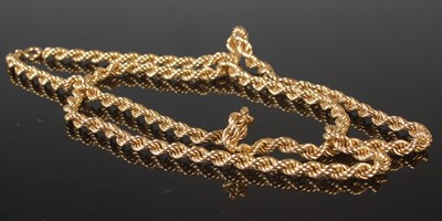 Lot 36 - A 9ct gold rope twist necklace, 23 grams.