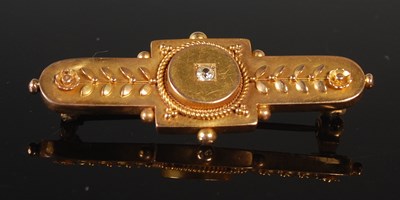 Lot 49 - A late 19th century yellow metal and diamond...