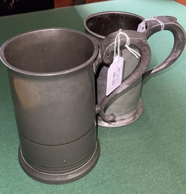 Lot 583 - A 19th century tapering cylindrical pewter...