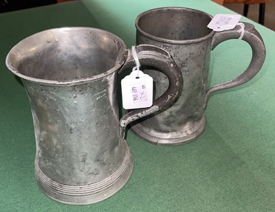 Lot 582 - A 19th century tapering cylindrical pewter...