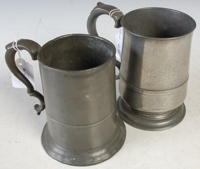 Lot 516 - A 19th century tapering cylindrical pewter...
