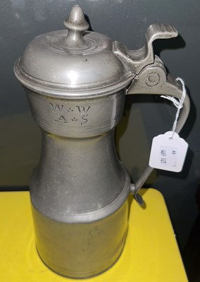 Lot 578 - An 18th century large Scottish pewter tappit...