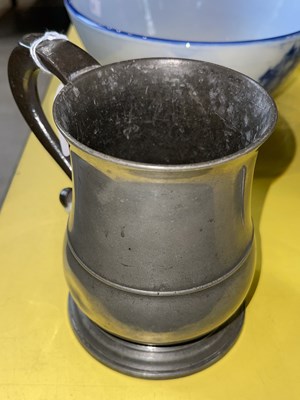 Lot 442 - An 18th century large pewter baluster-shaped...