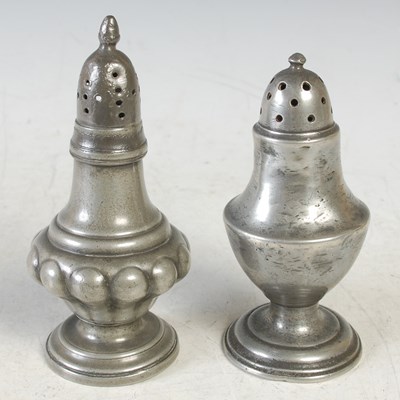 Lot 116 - A 19th century caster of lobed baluster form...