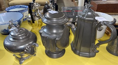 Lot 443 - A Britannia metal fluted tapering coffee pot...