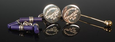 Lot 60 - A pair of Tiffany & Co silver cufflinks,...