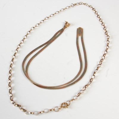 Lot 68 - A 9ct gold three colour necklace, 5.2 grams;...