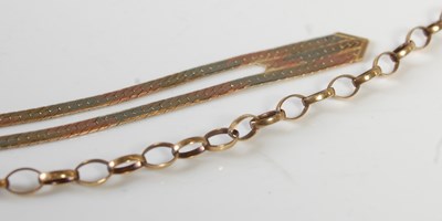 Lot 68 - A 9ct gold three colour necklace, 5.2 grams;...