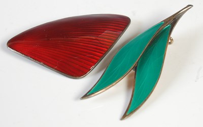 Lot 71 - Two silver and enamel mid 20th century...
