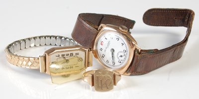 Lot 81 - A vintage 9ct gold cased gentlemans wristwatch,...