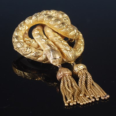Lot 83 - A late 19th century yellow metal rope twist...
