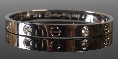 Lot 87 - A facsimile Cartier style 'Love' bracelet,...