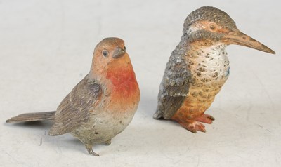 Lot 103 - A cold-painted model of a Kingfisher, 6.5cm...