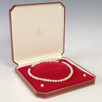 Lot 110 - A Schoeffel pearl necklace and matching...