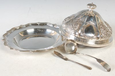 Lot 130 - A London silver muffin dish/ serving dish and...