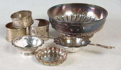 Lot 134 - A collection of silver to include three...