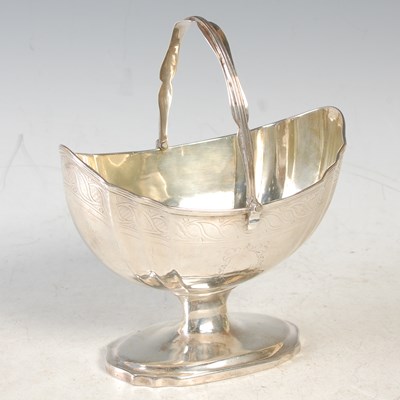Lot 136 - A George III silver oval shaped basket with...