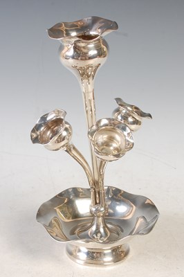 Lot 138 - A Chester silver flower vase, formed with four...