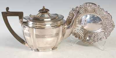 Lot 142 - A Birmingham silver bachelors teapot, gross...