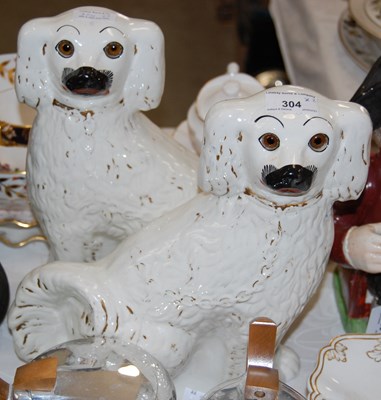 Lot 304 - A pair of wally dugs with inlaid glass eyes,...