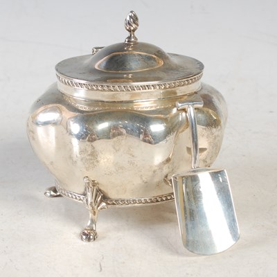 Lot 153 - A Birmingham silver oval shaped tea caddy,...