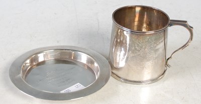 Lot 154 - A Birmingham silver christening mug; together...