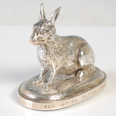 Lot 157 - A late 19th century silver model of a Hare,...
