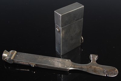 Lot 158 - An Edwardian silver mounted cigar cutter,...