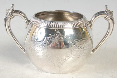 Lot 163 - A Birmingham silver twin handled sugar bowl,...