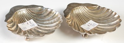 Lot 174 - Two Sheffield silver shell shaped dishes, 2.2...