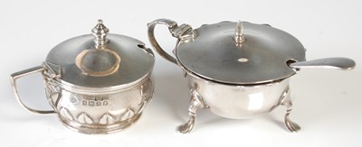 Lot 175 - Two silver mustard pots, both with Bristol...